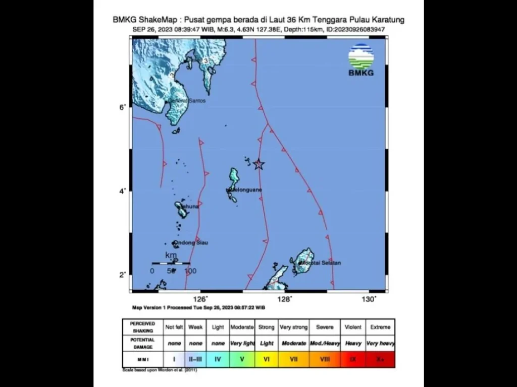 Gempa M6,3 Guncang Wilayah Kepulauan Talaud, BMKG: Tidak Berpotensi Tsunami