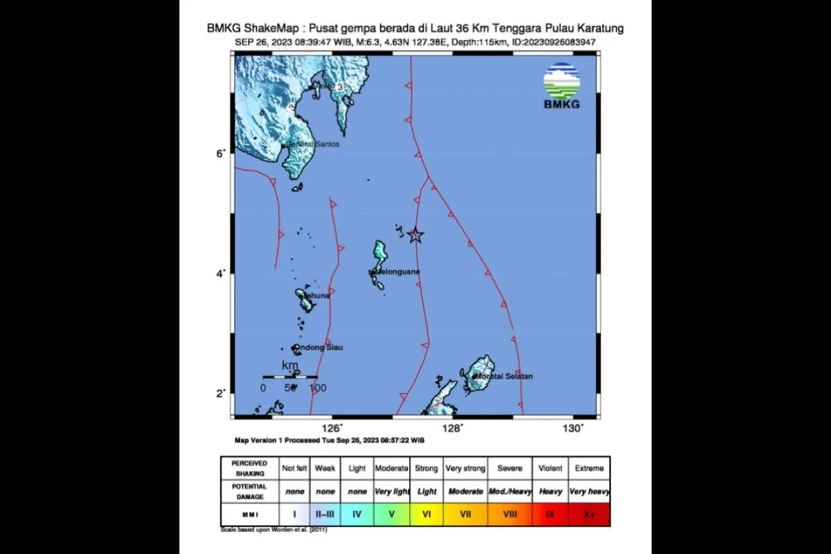 Gempa M6,3 Guncang Wilayah Kepulauan Talaud, BMKG: Tidak Berpotensi Tsunami