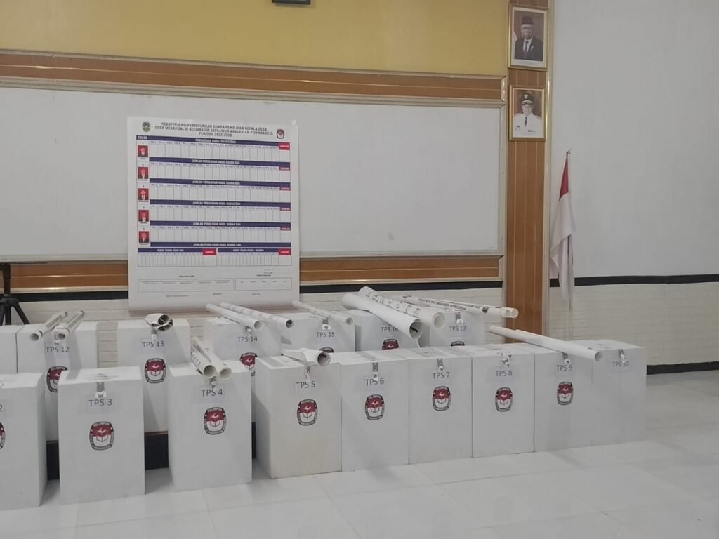 Hasil Pungutan Suara Pilkades di 17 TPS  Desa Mekargalih Diserahkan