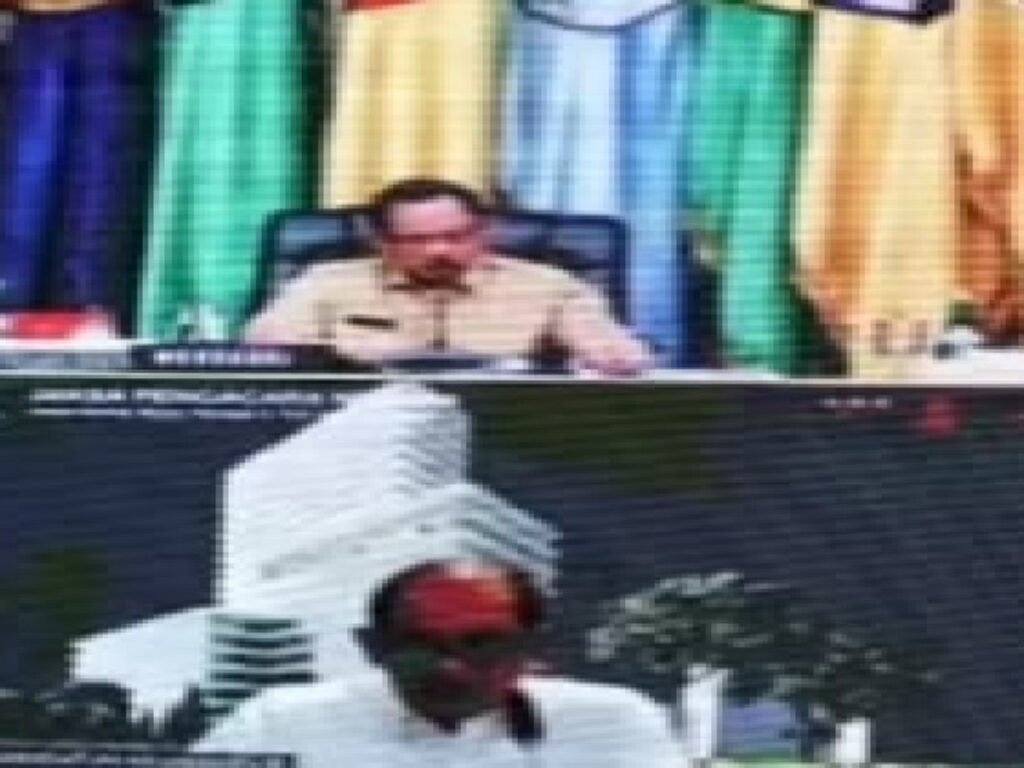 Secara Virtual, Rapat Koordinasi Inflasi Daerah Pj Bupati Didampingi Sekda Purwakarta Bersama Mendagri