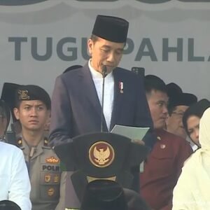 Presiden Jokowi Hadiri Apel Hari Santri Nasional 2023
