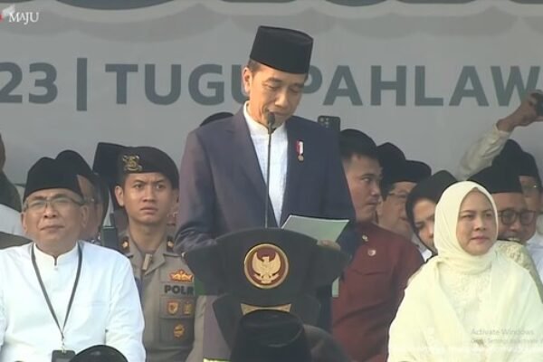 Presiden Jokowi Hadiri Apel Hari Santri Nasional 2023