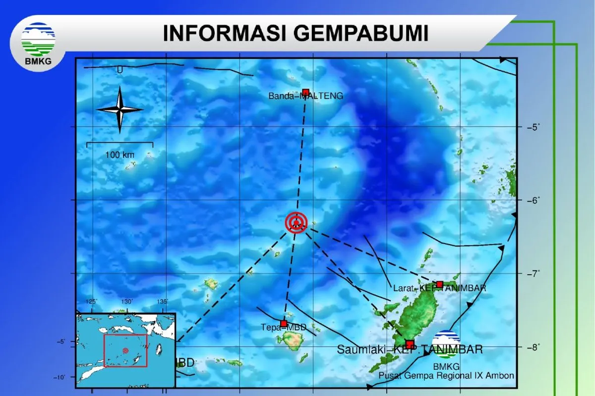 Gempa M 7,2 Guncang Tepa Maluku Barat Daya, Getaran Dirasa Hingga Ambon