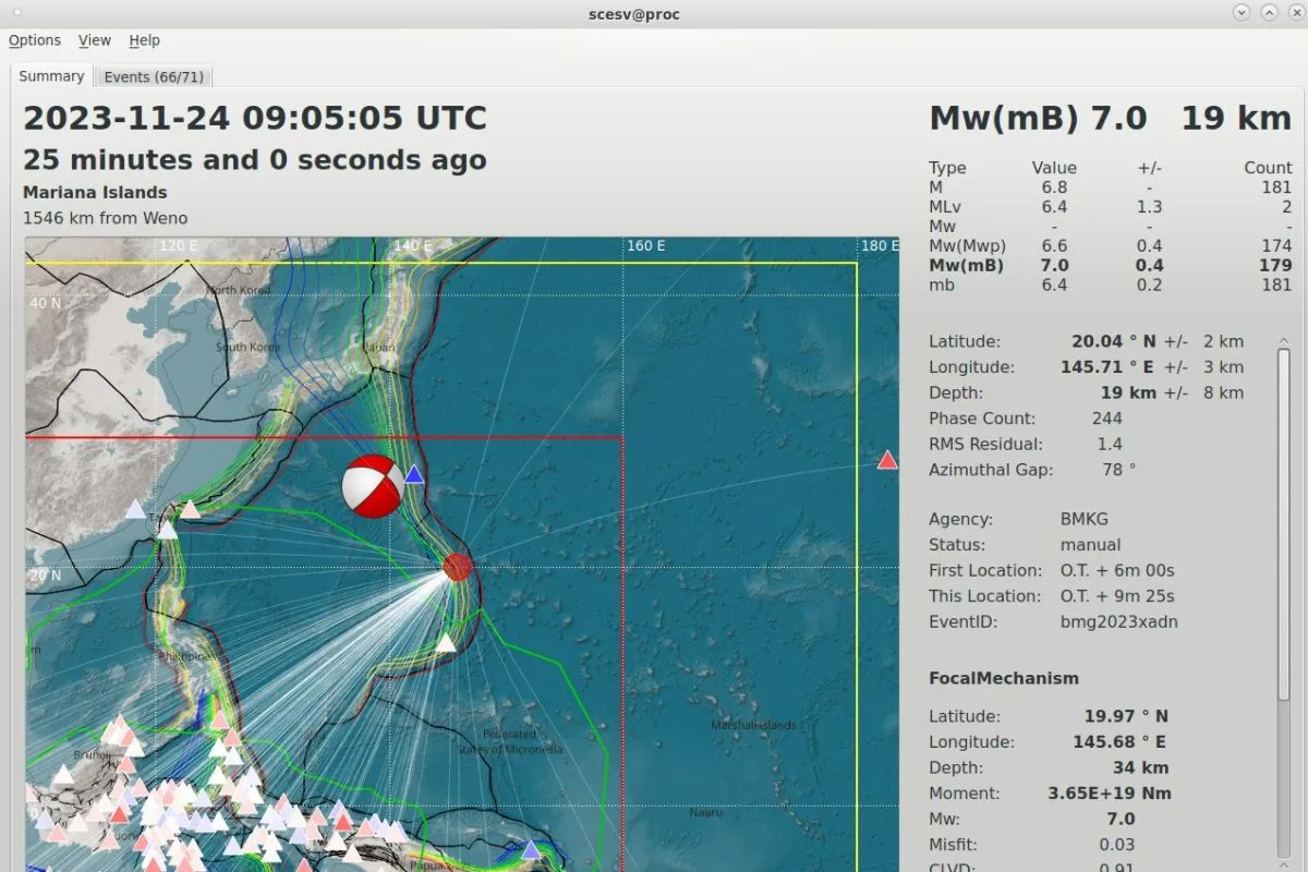 Gempa M7,0 Guncang Wilayah Mariana Islands Samudra Pasifik Tidak Berpotensi Tsunami di Indonesia