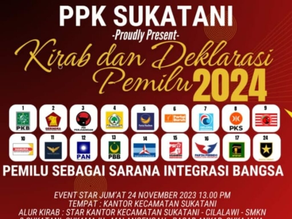 PPK Sukatani Gelar Kirab dan Deklarasi Pemilu “Pemilih Berdaulat Negara Kuat”