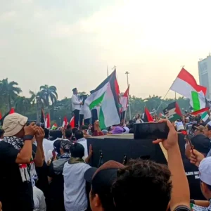 Hari Ini, Massa Aksi Bela Palestina Padati Kawasan Monas