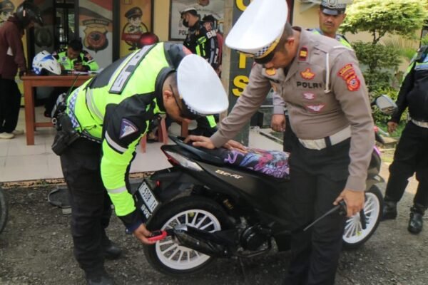 Satlantas Polres Purwakarta Terus Gencar Tertibkan Pengguna Knalpot Brong