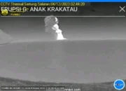 Anak Gunung Krakatau Kembali Erupsi Luncurkan Abu Vulkanik setinggi 1.000 Meter