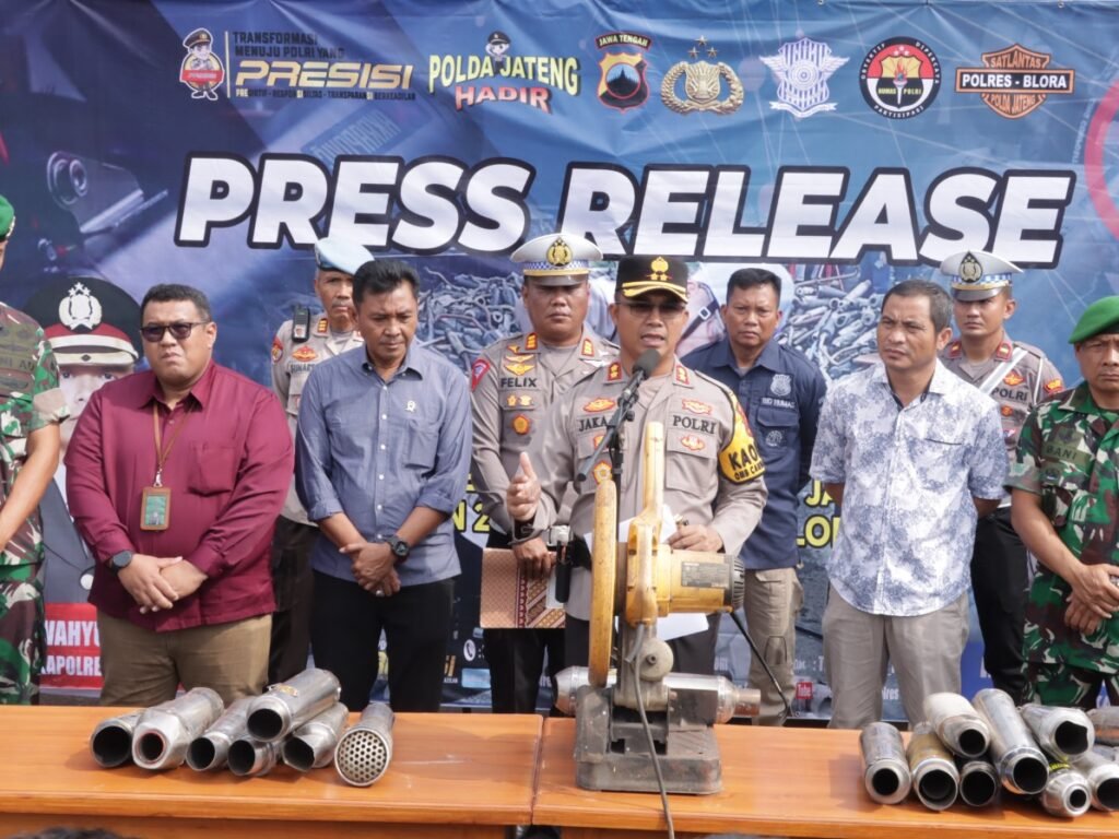 Polres Blora Gelar Konferensi Pers Penindakan Knalpot Brong