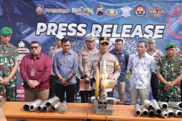 Polres Blora Gelar Konferensi Pers Penindakan Knalpot Brong