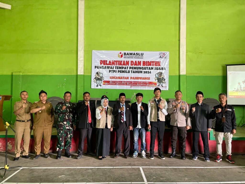 Jelang Pemilu 2024, Polsek Pasirwangi Hadiri Pelantikan Dan Bintek PTPS