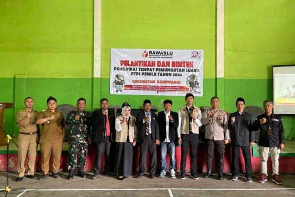 Jelang Pemilu 2024, Polsek Pasirwangi Hadiri Pelantikan Dan Bintek PTPS
