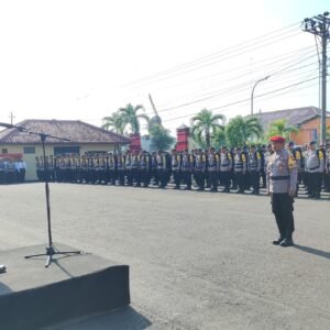 Polres Blora Gelar Apel Pengecekan Kesiapan Personel Pengamanan TPS Pemilu 2024