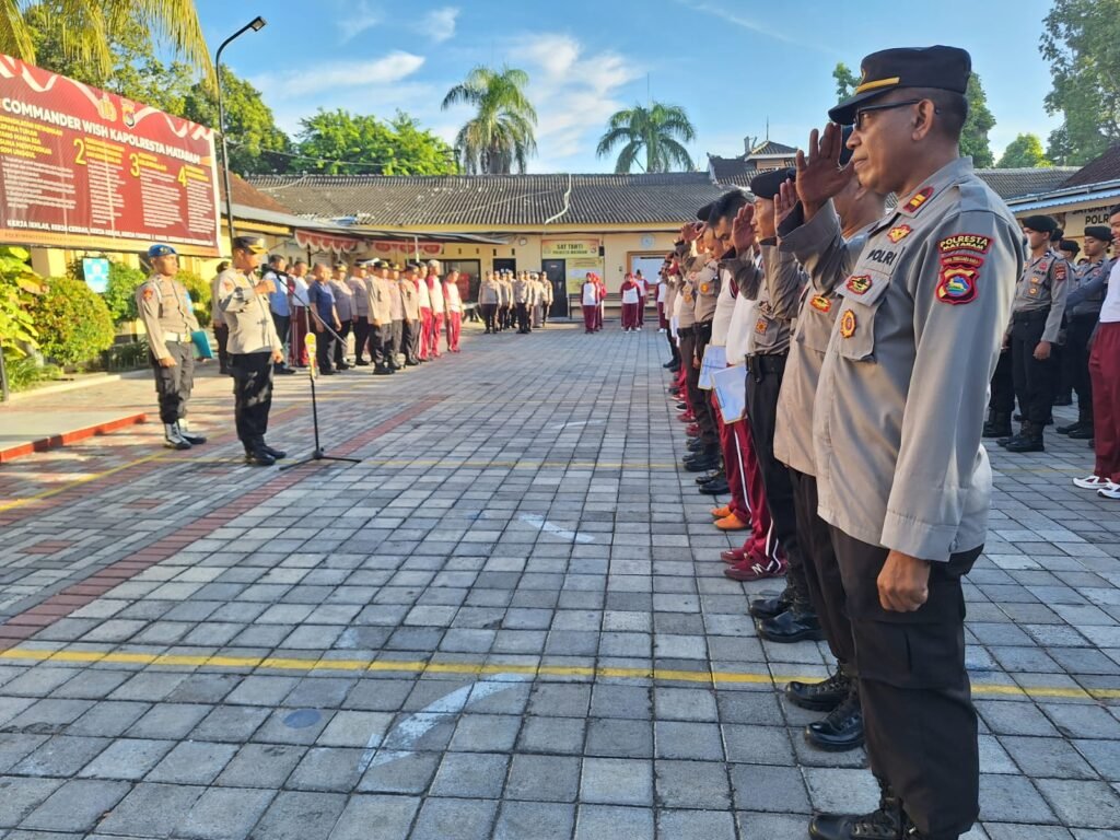 Apel Konsolidasi Polres Mataram Usai Pengamanan TPS Pemilu 2024
