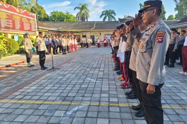Apel Konsolidasi Polres Mataram Usai Pengamanan TPS Pemilu 2024
