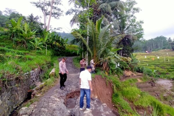 Jalan Desa di Pakenjang Garut Longsor