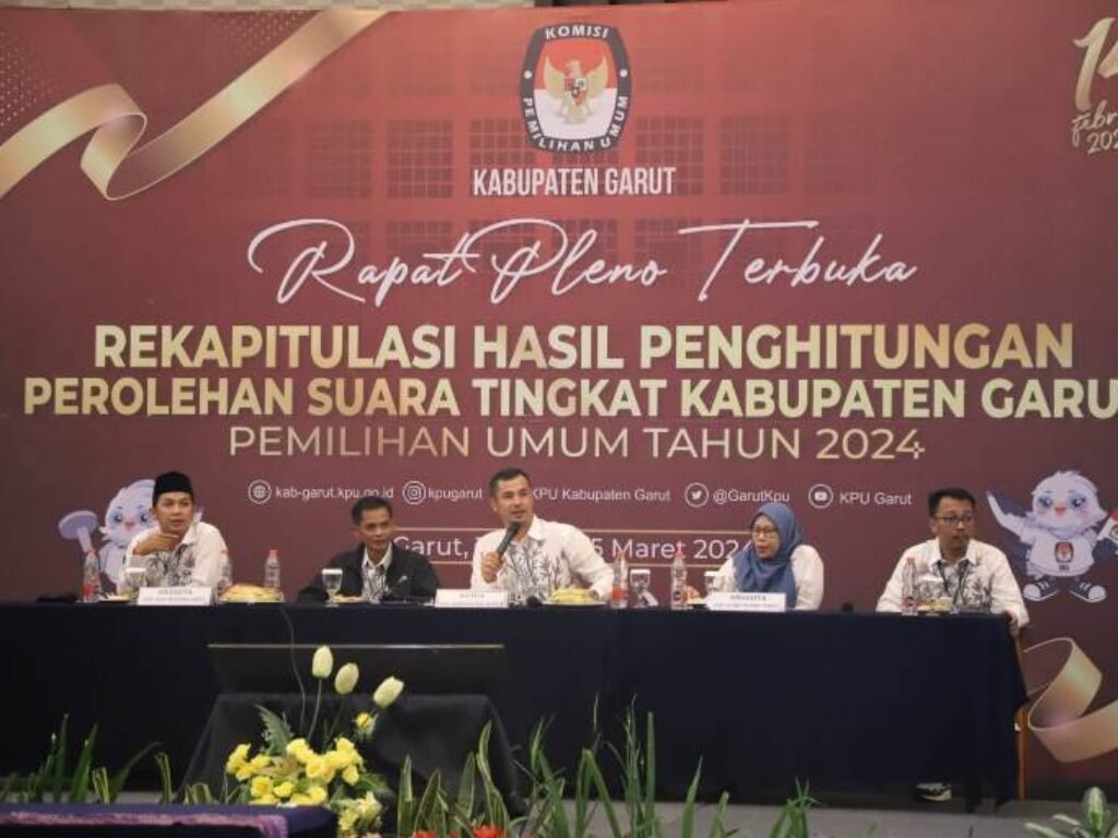 Rapat Pleno Terbuka, Proses Rekapitulasi Suara Pemilu 2024 Di Garut Berjalan Lancar