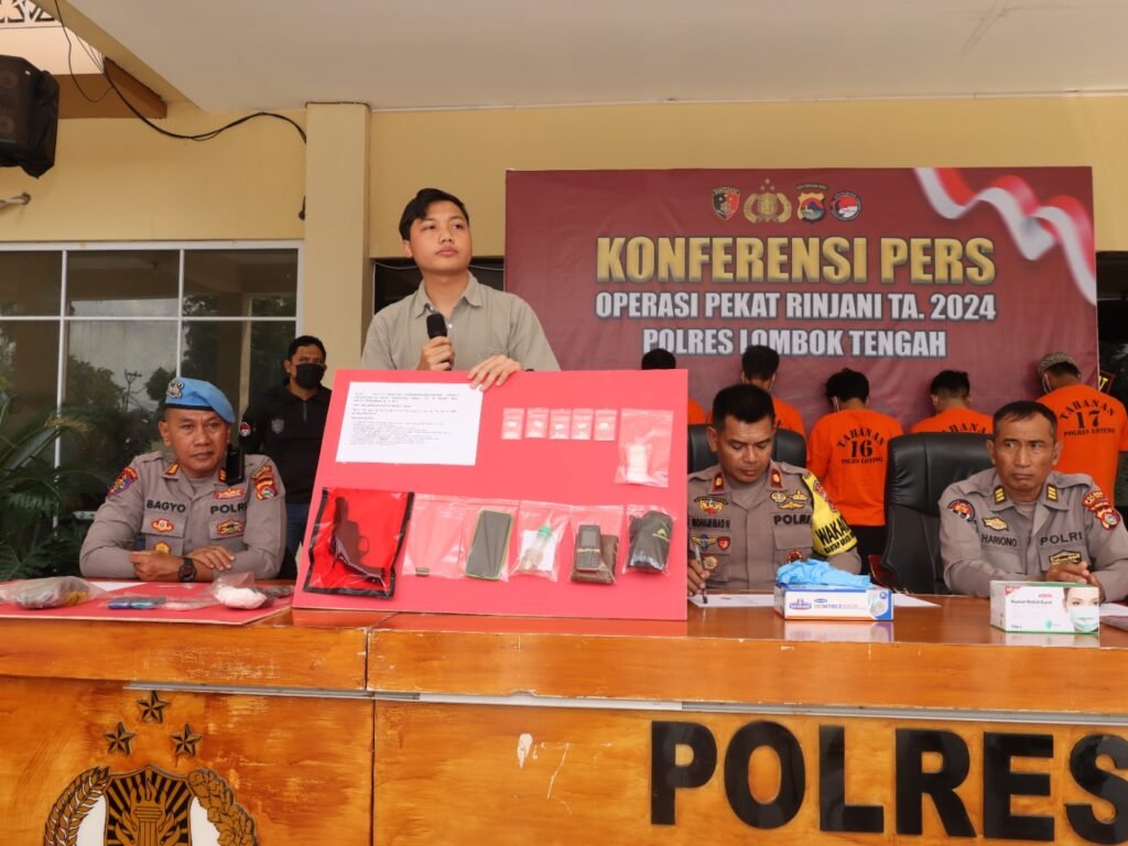 Polres Loteng Amankan 11 Tersangka Kasus Narkotika Periode Januari – Maret 2024