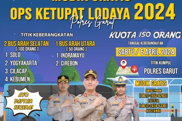Yuk! Ikut Mudik Gratis Bersama Polres Garut
