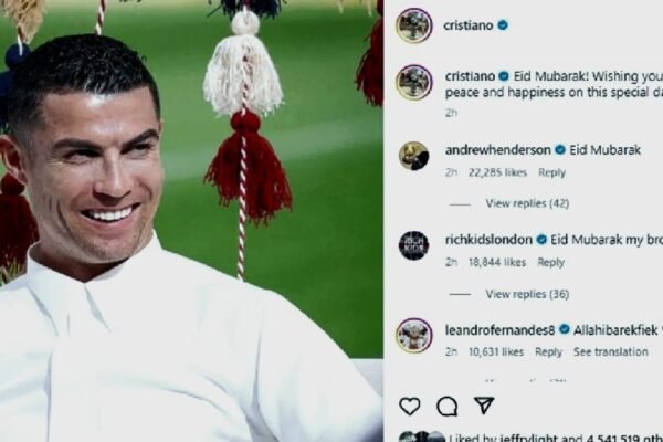Umat Islam di Seluruh Dunia Mendapat Ucapan Selamat Idul Fitri dari Cristiano Ronaldo