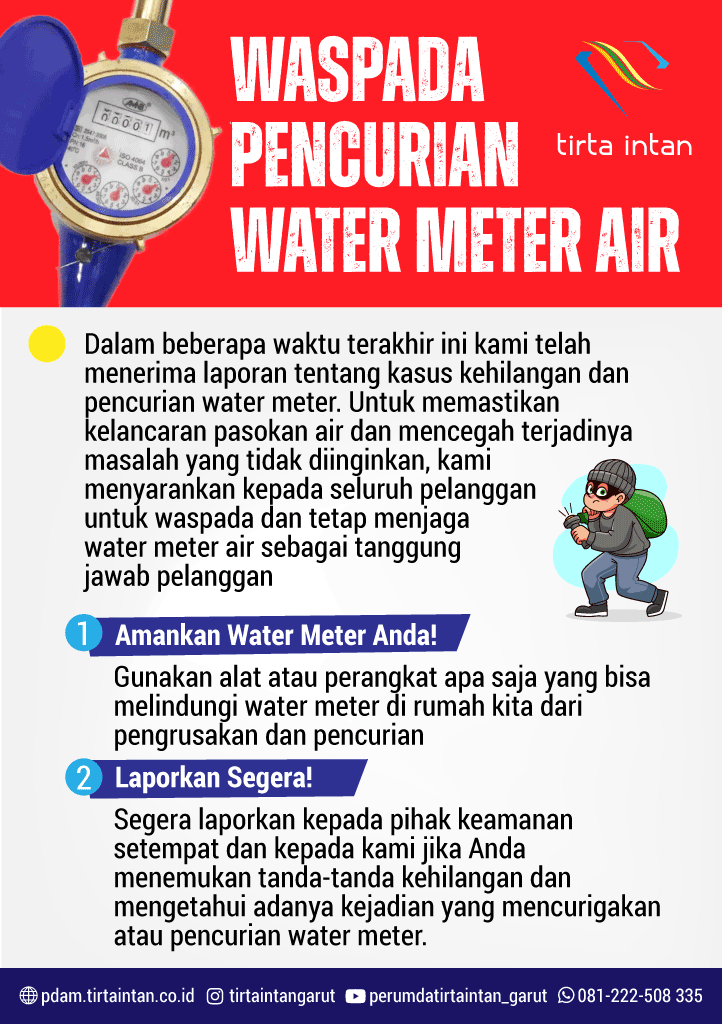 meterai air PDAM sering dicuri