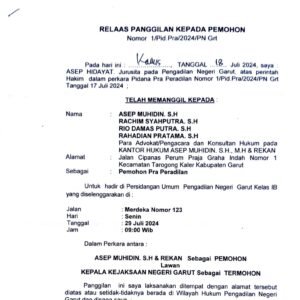 Sidang Praperadilan Kasus Dugaan Korupsi BOP dan Reses DPRD Kabupaten Garut Ditunda