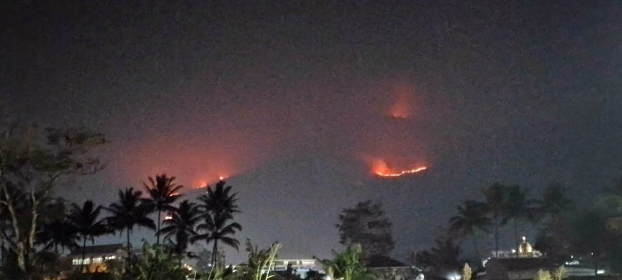 Kebakaran Melanda Gunung Guntur di Kecamatan Tarogong Kaler, Kabupaten Garut