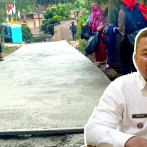 Pemerintah Desa Ciptaharja Membangun Rabat Beton Jalan Desa