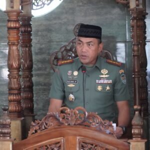 Danrem 062/Tn Ajak Personel Teladani Akhlak Rasulullah di Peringatan Maulid Nabi Muhammad SAW 1446 H/2024 M di Masjid Baiturrahim.