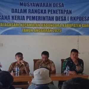 Desa Talagasari, Kecamatan Kandungora, Kabupaten Garut, menyelenggarakan Musdes untuk penetapan RKPDes tahun anggaran 2025.