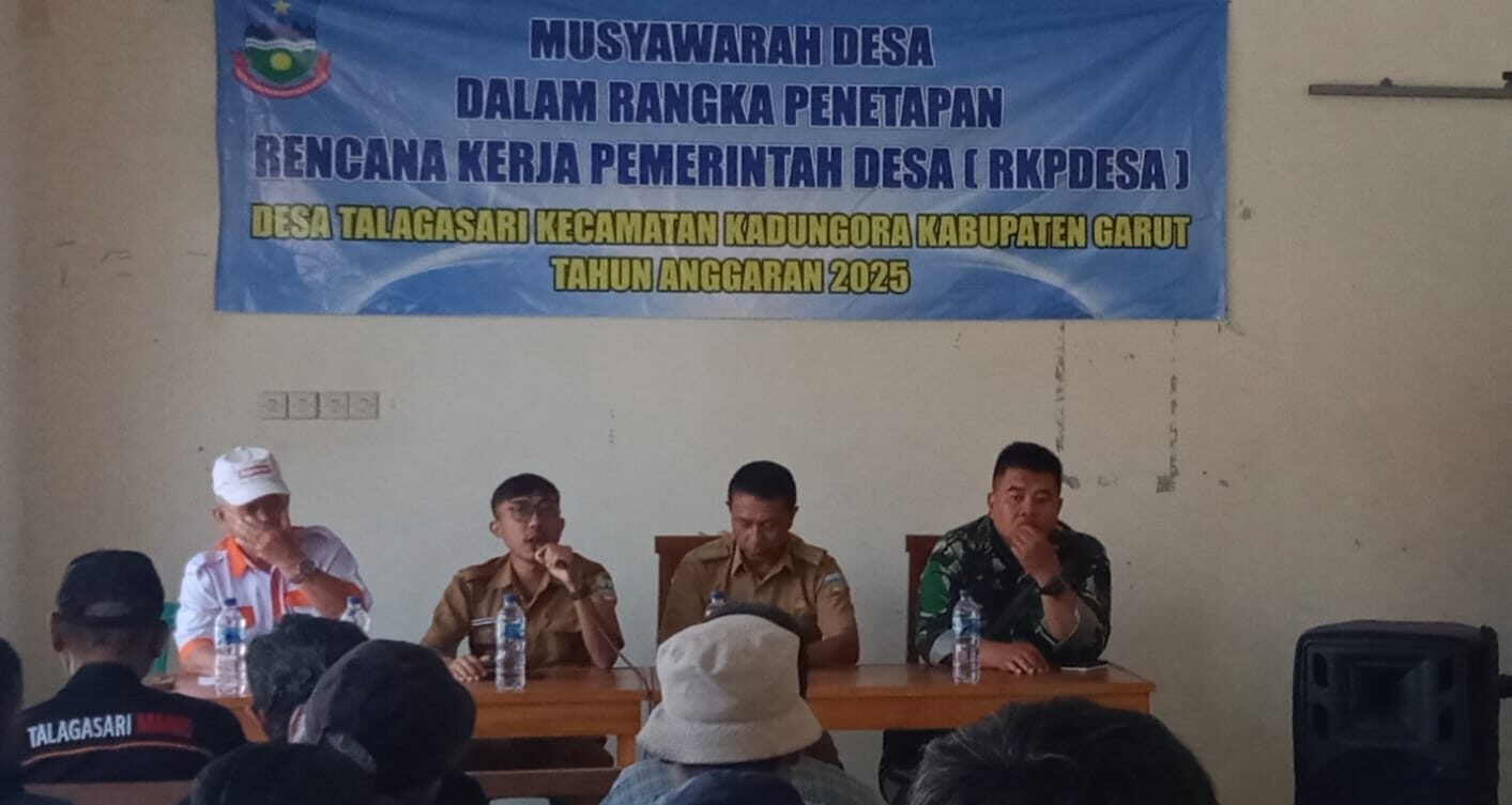 Desa Talagasari, Kecamatan Kandungora, Kabupaten Garut, menyelenggarakan Musdes untuk penetapan RKPDes tahun anggaran 2025.