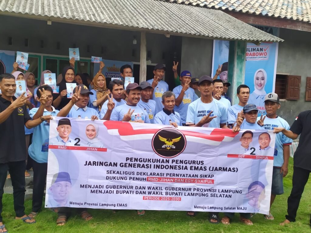 JARMAS Lampung Selatan Mendeklarasikan Dukungan Penuh untuk Pasangan Calon Nomor Urut 02, Egi-Syaiful dan Mirza-Jihan