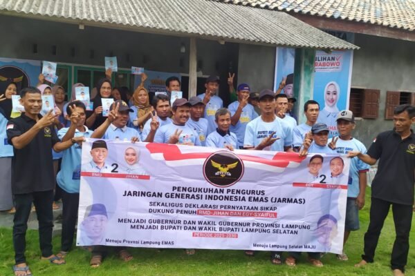 JARMAS Lampung Selatan Mendeklarasikan Dukungan Penuh untuk Pasangan Calon Nomor Urut 02, Egi-Syaiful dan Mirza-Jihan