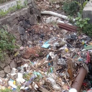 Minimnya Kesadaran Masyarakat Jadi Penyebab Sampah Menumpuk di Jembatan Gorong-Gorong Desa Jondong, Kecamatan Kalianda.
