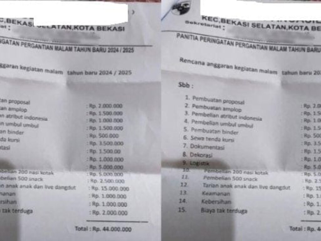 Viral, Beredar Surat Ormas Minta Biaya Tahun Baruan “Terinci Hingga Biaya Untuk Dangdutan”
