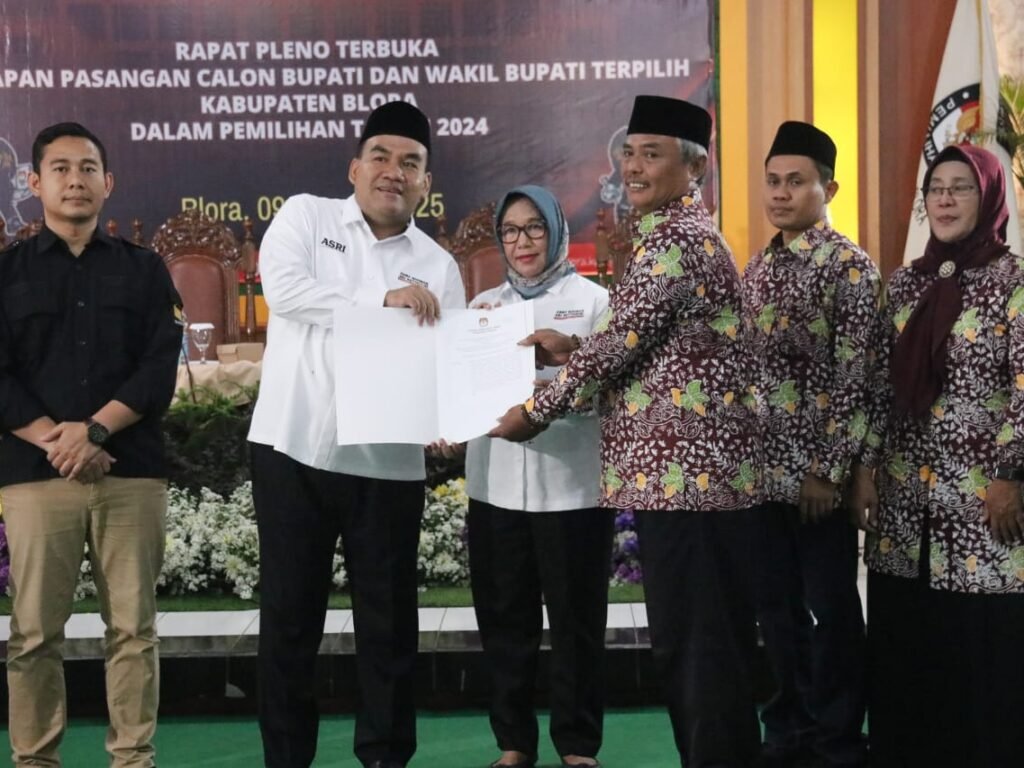 Arief Rohman-Sri Setyorini Ditetapkan sebagai Pemenang Pilkada Kabupaten Blora 2024