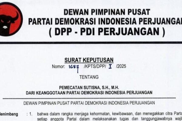 Sutisna Dikeluarkan dari PDI Perjuangan karena Melanggar Aturan Partai