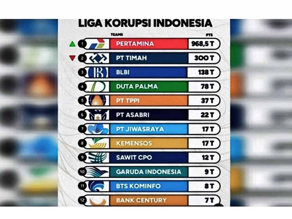 Kasus Korupsi Pertamina Puncaki Klasemen Liga Korupsi Maret 2025