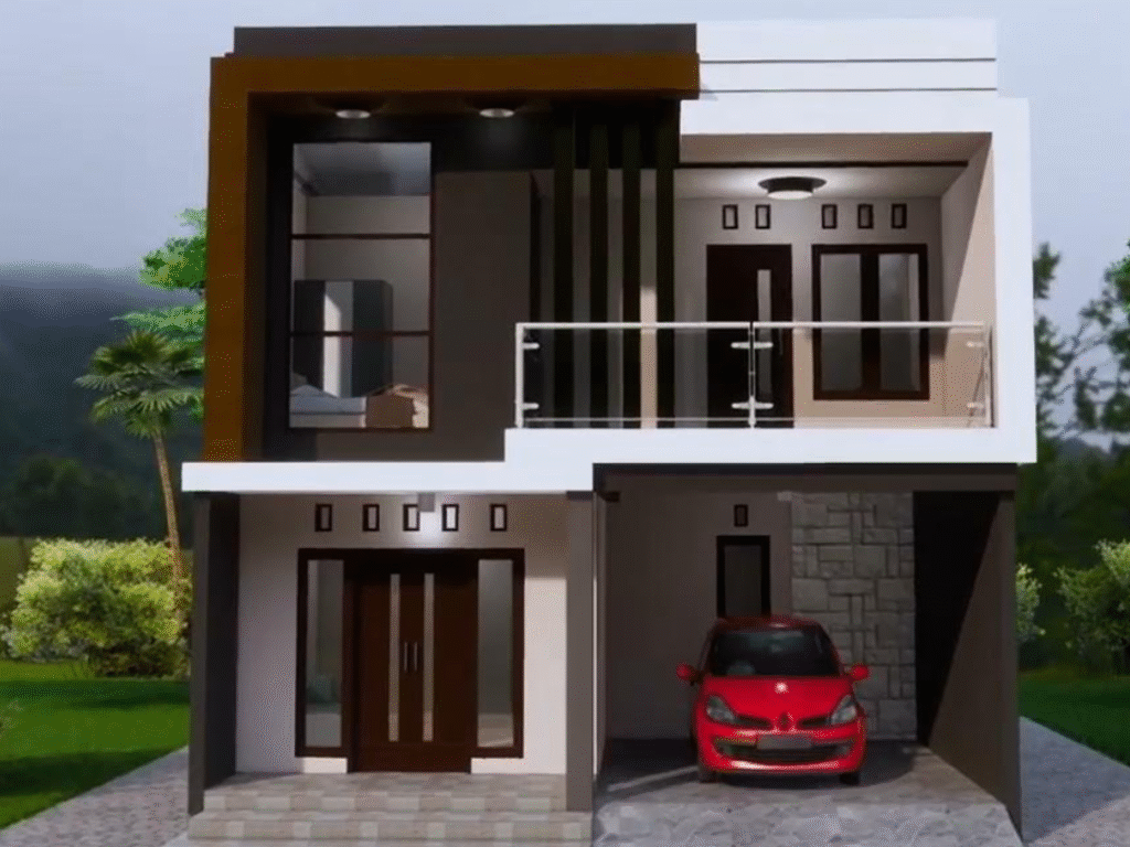Rumah Idaman 2 Lantai Ukuran 7×12 Meter di Desa “Elegan Modernitas”
