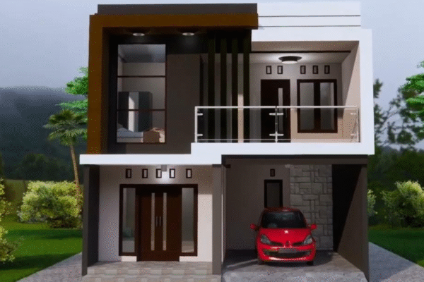 Rumah Idaman 2 Lantai Ukuran 7×12 Meter di Desa “Elegan Modernitas”
