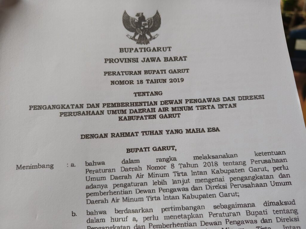 Jelang Pembukaan Seleksi Direksi PDAM Garut, Anggota Partai Politik, Mantan Dewan Pengawas Tidak Bisa Mendaftar