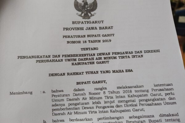 Jelang Pembukaan Seleksi Direksi PDAM Garut, Anggota Partai Politik, Mantan Dewan Pengawas Tidak Bisa Mendaftar
