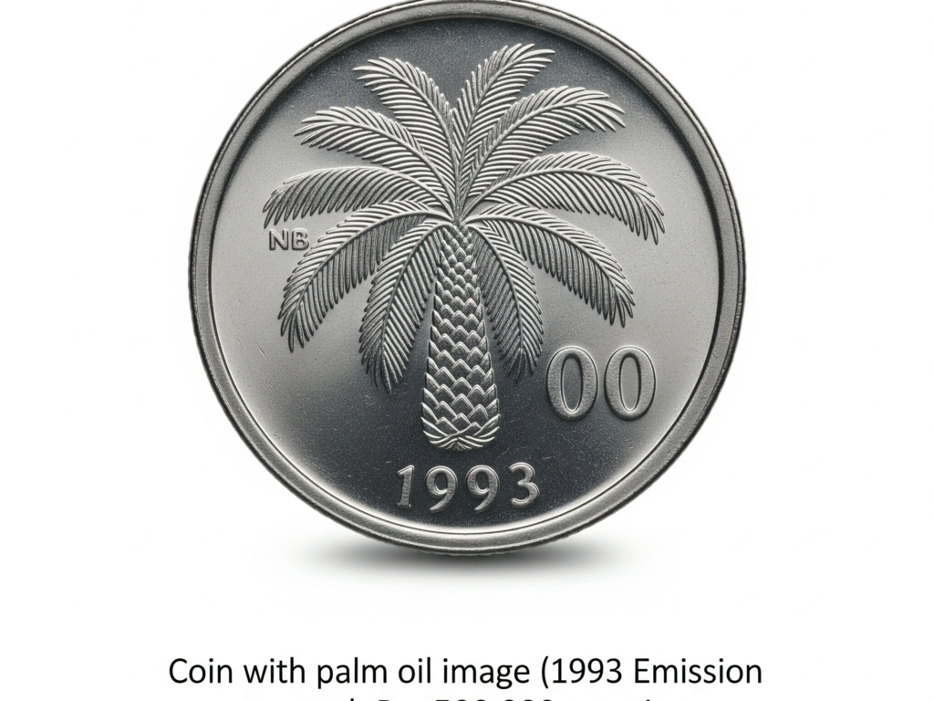Koin Logam Bergambar Kelapa Sawit (Emisi 1993) Bisa Mencapai Rp. 500.000 Per Keping