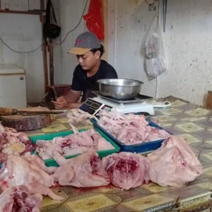 Pedagang ayam potong