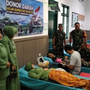 Pelayanan bakti kesehatan gratis digelar kodim 0619 purwakarta, dalam rangka memperingatan hari ulang tahun (hut) tentara nasional indonesia (tni) ke 80 tahun