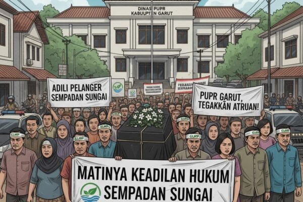 PT. JIL Tidak Tepati Janji Batasi Sempadan Sungai, GLMPK Siap Aksi Bawa Keranda Mayat Ke Dinas PUPR