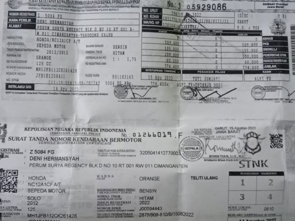 Kehilangan: Dompet berisi STNK dan Surat-surat Penting Atas Nama Deni Hermansyah