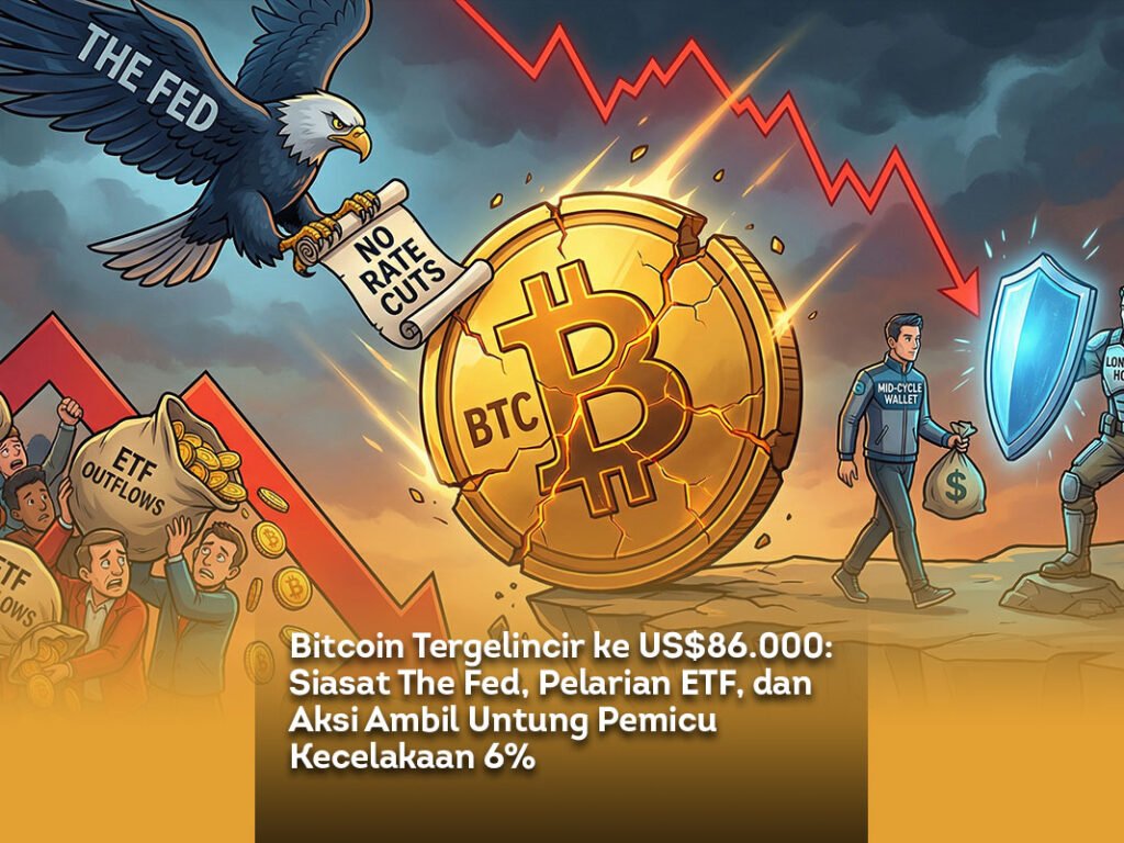 Bitcoin Tergelincir ke US$86.000: Siasat The Fed, Pelarian ETF, dan Aksi Ambil Untung Pemicu Kecelakaan 6%