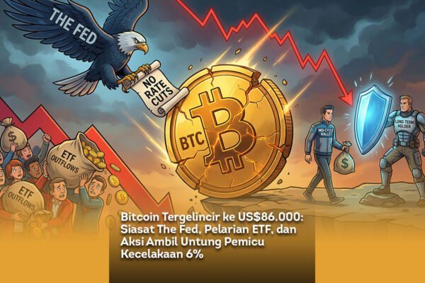 Bitcoin Tergelincir ke US$86.000: Siasat The Fed, Pelarian ETF, dan Aksi Ambil Untung Pemicu Kecelakaan 6%