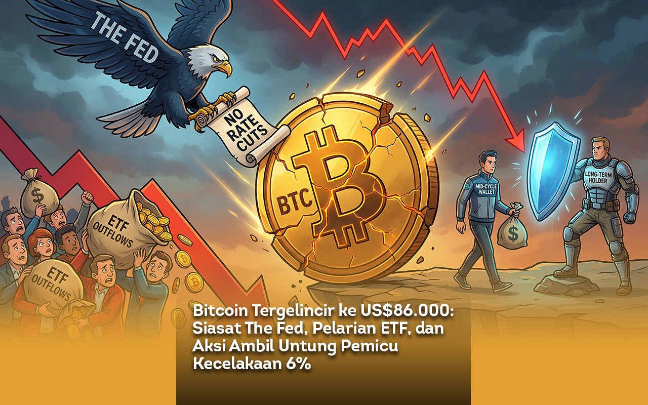 Bitcoin Tergelincir ke US$86.000 Siasat The Fed, Pelarian ETF, dan Aksi Ambil Untung Pemicu Kecelakaan 6%